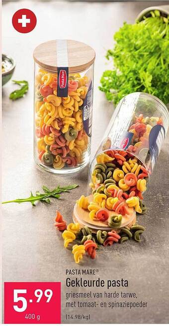 ALDI Gekleurde Pasta aanbieding