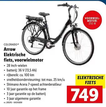 Lidl Colorado Arrow Elektrische Fiets Voorwielmotor aanbieding