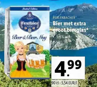 Lidl Perlenbacher Bier Met Extra Groot Bierglas aanbieding