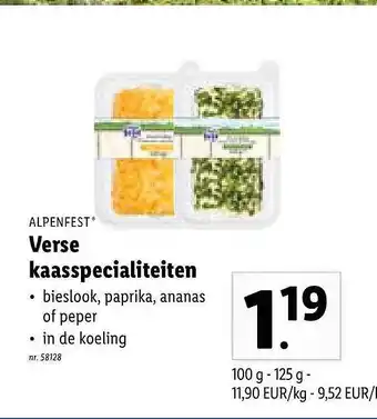 Lidl Alpenfest Verse Kaaspecialiteiten aanbieding