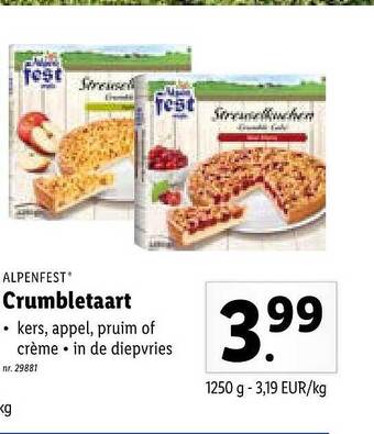 Alpenfest Crumbletaart