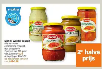 Albert Heijn Manna Warme Sauzen aanbieding