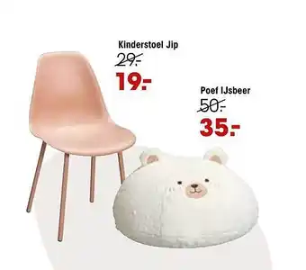 Kwantum Kinderstoel Jip, Poef Ijsbeer aanbieding