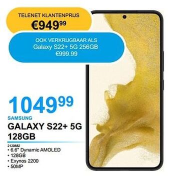 AUVA Samsung galaxy s22+ 5g 128gb aanbieding