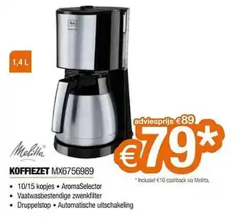 Expert Melitta koffiezet mx6756989 aanbieding
