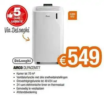 Delonghi airco dlpacem77