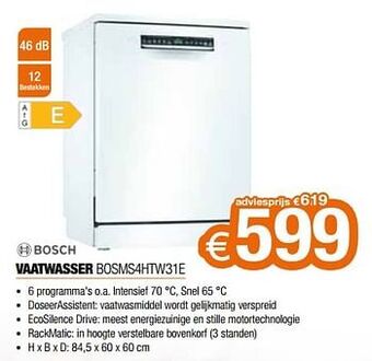 Expert Bosch vaatwasser bosms4htw31e aanbieding