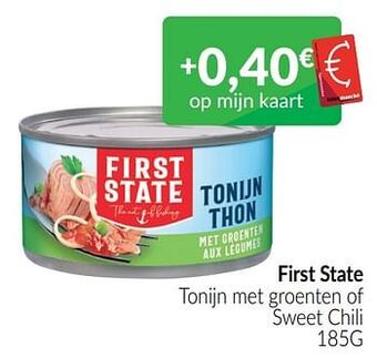 Intermarché First state tonijn met groenten of sweet chili aanbieding