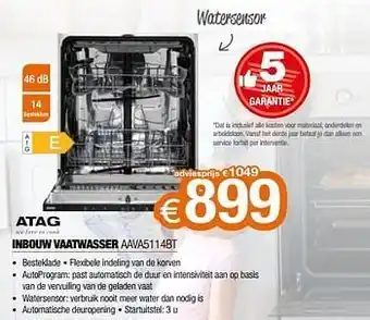 Expert Atag inbouw vaatwasser aava5114bt aanbieding