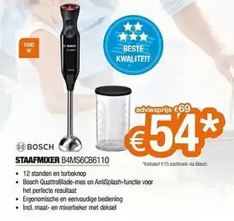 Expert Bosch staafmixer b4ms6cb6110 aanbieding