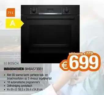 Expert Bosch inbouwoven bihba573bb1 aanbieding
