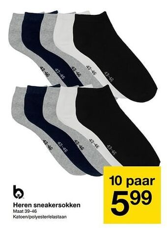 Zeeman Heren sneakersokken aanbieding