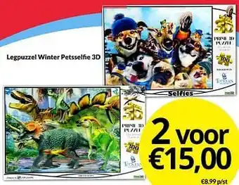 Boekenvoordeel Legpuzzel winter petsselfie 3d aanbieding