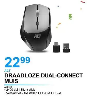 Derco Systems Act draadloze dual-connect muis ac5150 aanbieding