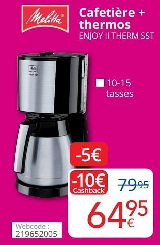 Eldi Melitta cafetière + thermos enjoy ii therm sst aanbieding
