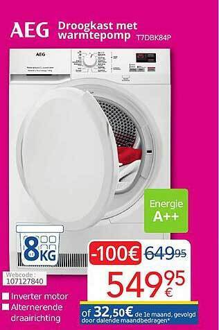 Eldi Aeg Droogkast Met Warmtepomp aanbieding