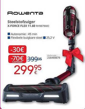 Eldi Rowenta Steelstofzuiger X-force Flex 11.60 aanbieding