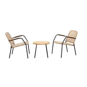 Leen Bakker Le Sud balkonset Gap 3-delig - naturel-/antracietkleur aanbieding