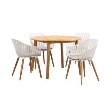 Leen Bakker Le Sud tuinset Rodez Dijon rond - crème - 5-delig aanbieding