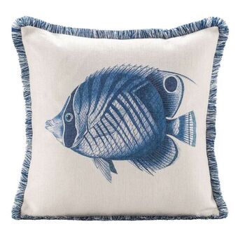 Leen Bakker Sierkussen Philou - blauw - 45x45 cm aanbieding