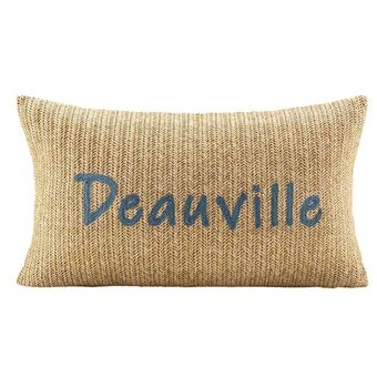 Leen Bakker Sierkussen Deauville - blauw/naturelkleur - 30x50 cm aanbieding