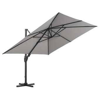 Leen Bakker Le Sud freepole parasol Biarritz - grijs - 300x300 cm aanbieding