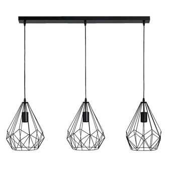 Leen Bakker Hanglamp Marnix 3-lichts - zwart - 120x25 cm aanbieding