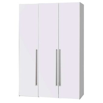 Leen Bakker Kleerkast Bergen 3-deurs - wit - 219x147x59,5 cm aanbieding