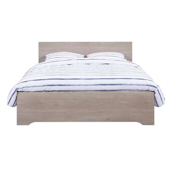 Leen Bakker Bed Tempo - grijs eikenkleur - 140x200 cm aanbieding