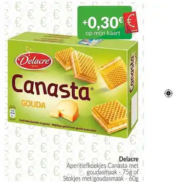 Intermarché Delacre Aperitiefkoekjes Canasta Met Goudasmaak aanbieding
