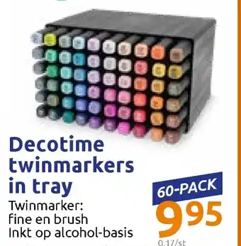 Action Decotime twinmarkers in tray aanbieding