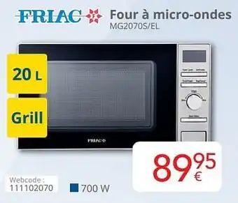 Friac four à micro-ondes mg2070s-el