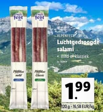 Lidl Luchtgedroogde salami aanbieding