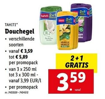 Lidl Douchegel aanbieding