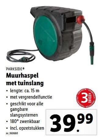 Lidl Muurhaspel met tuinslang aanbieding