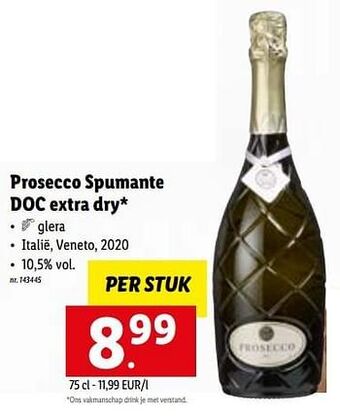 Lidl Prosecco spumante doc extra dry aanbieding