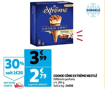 Auchan Cookie Cone Extreme Nestle aanbieding