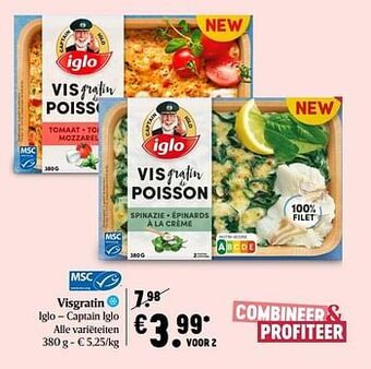 Delhaize Visgratin iglo aanbieding
