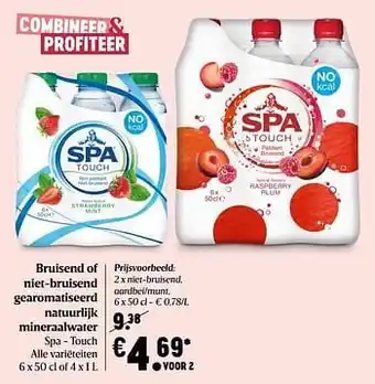Delhaize Spa - touch niet-bruisend, aardbei-munt aanbieding