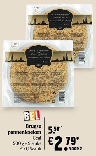Delhaize Brugse pannenkoeken geal aanbieding