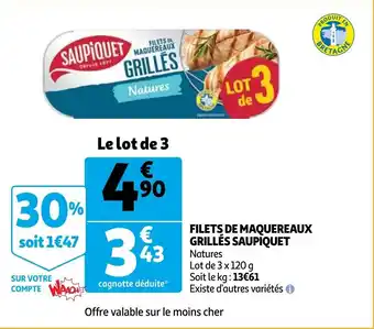 Auchan Filets De Maquereaux Grilles Saupiquet aanbieding