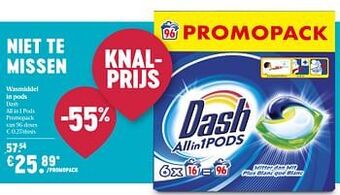 Delhaize Wasmiddel in pods dash aanbieding