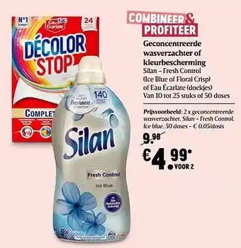 Delhaize Geconcentreerde wasverzachter, silan - fresh control, ice blue aanbieding