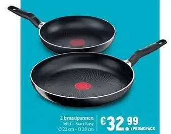 2 braadpannen tefal