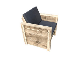 Brico Wood4you Vlieland tuinstoel Douglas hout bouwpakket + kussens aanbieding