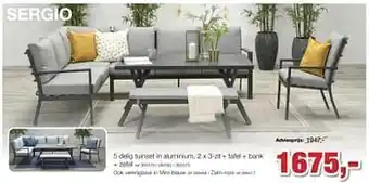 Paradisio 5 delig tuinset in aluminium aanbieding