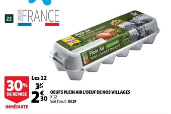 Auchan Oeufs Plein Air L'oeuf De Nos Villages aanbieding