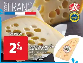 Auchan Emmental Grand Cru IGP Label Rouge aanbieding
