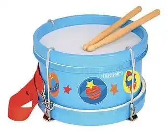 Dreamland Bontempi houten trommel blauw aanbieding