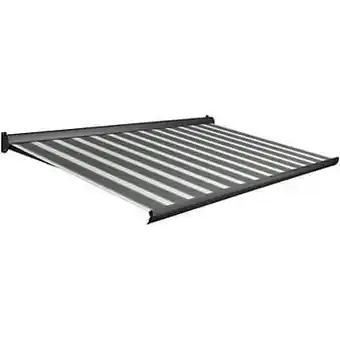 Brico Domasol zonnetent manueel ’Factor 10-A’ groen/wit smalle strepen 450 x 250 cm aanbieding